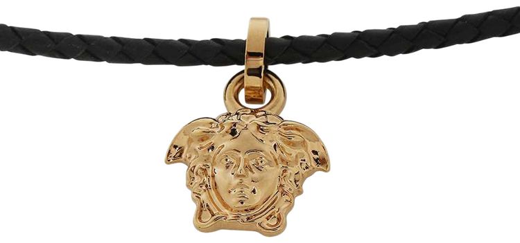 Versace Medusa Braided Necklace Black