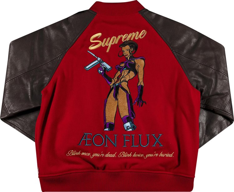 Supreme Aeon Flux Varsity Jacket Red