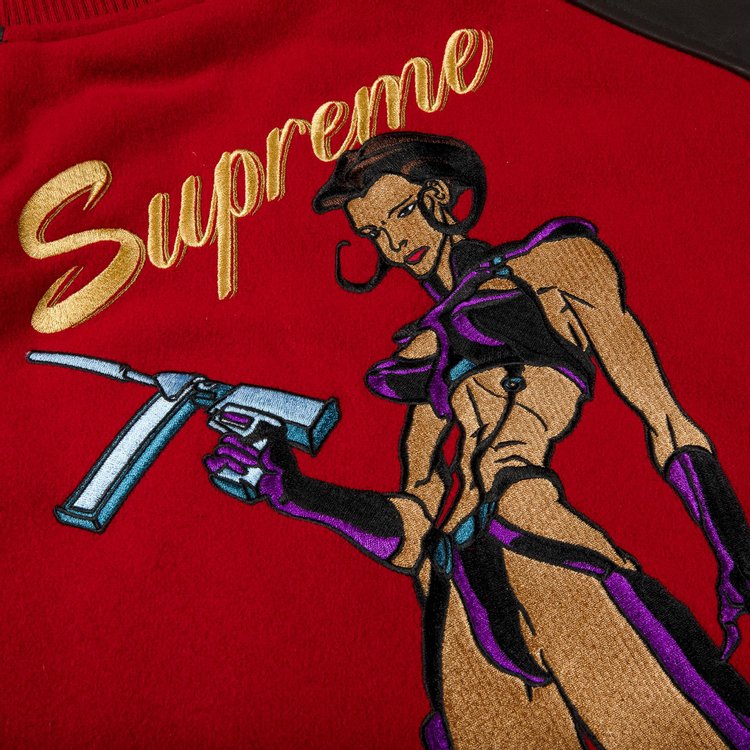 Supreme Aeon Flux Varsity Jacket Red