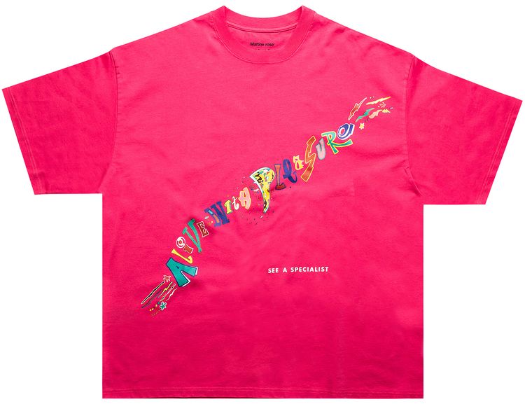 Martine Rose Novelty Oversized T Shirt Pink