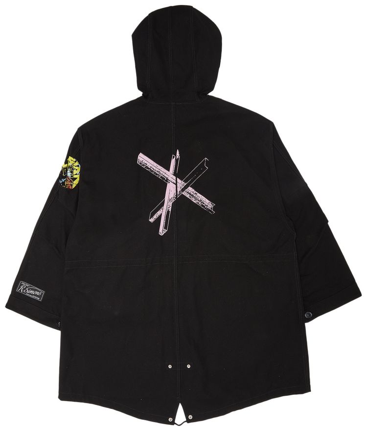 Raf Simons Oversized Printed Parka Black