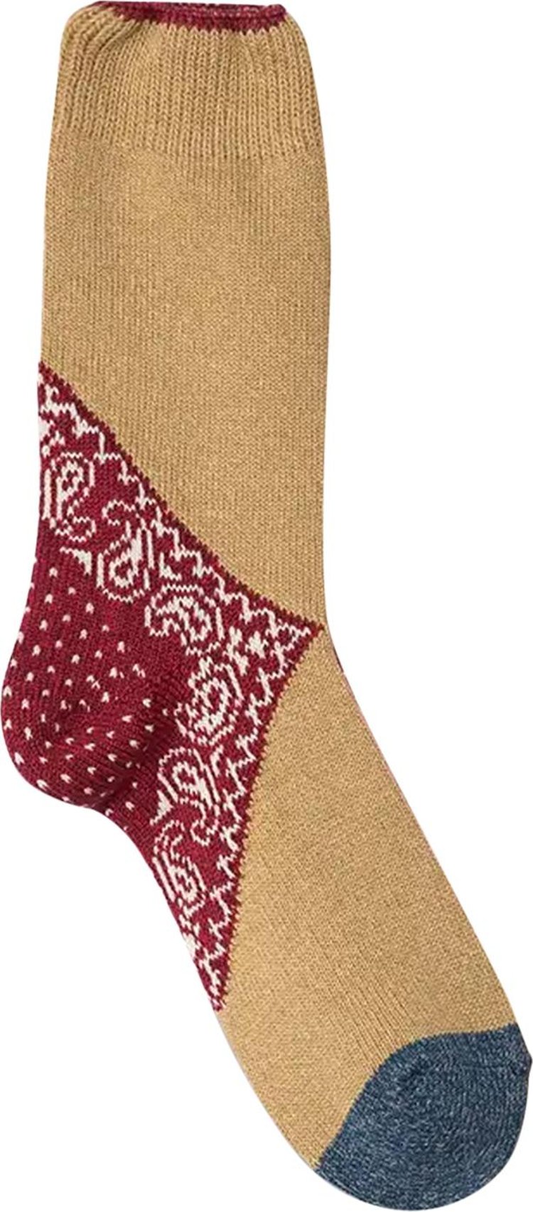 Kapital 96 Yarns Heel Paisley Bandana Socks Red