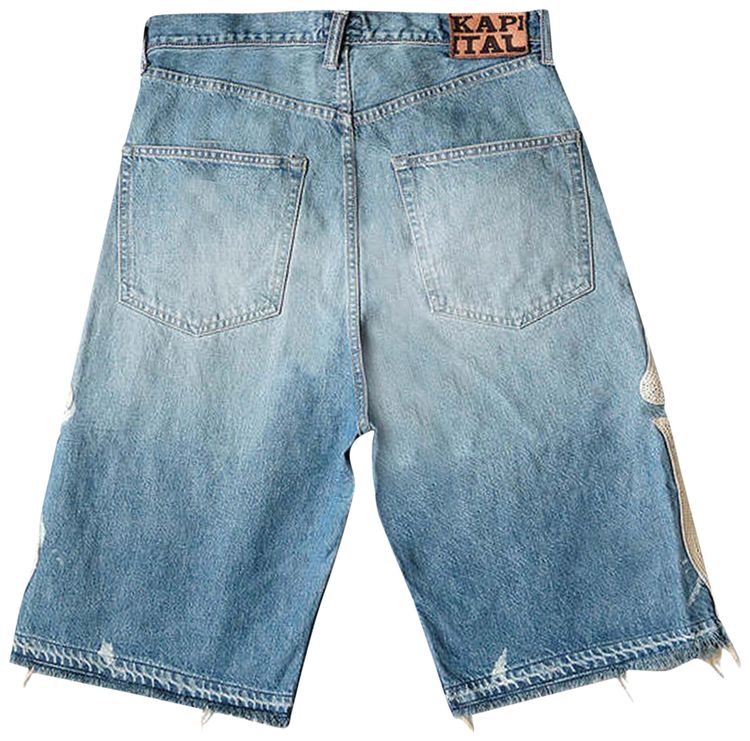 Kapital 14 Oz Denim 5P Shorts Bone Indigo Processing