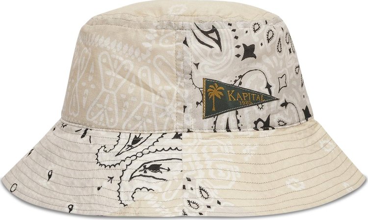 Kapital Bandana Patchwork Bucket Hat 'White'