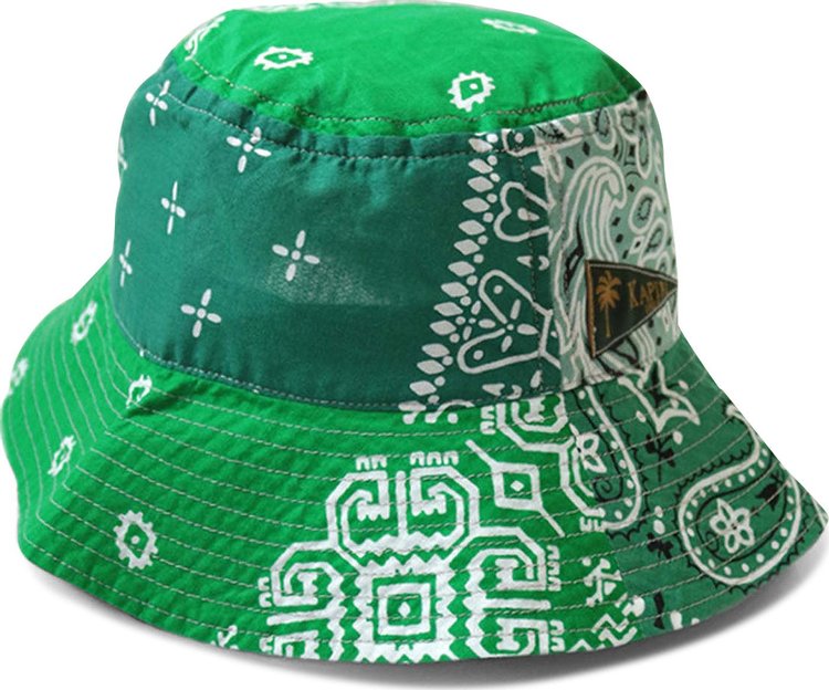 Kapital Bandana Patchwork Bucket Hat 'Green'