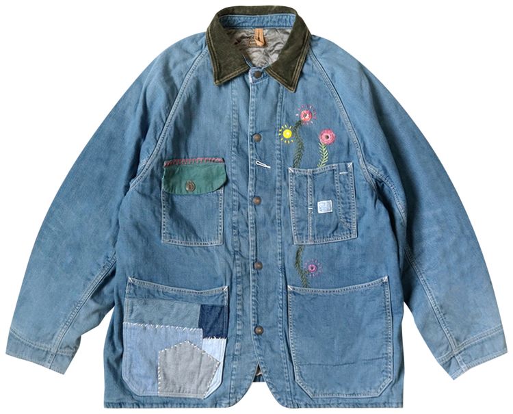 Kapital 8 Oz Denim Lined Cactus Coverall 66 Hippie Remake Indigo Processing