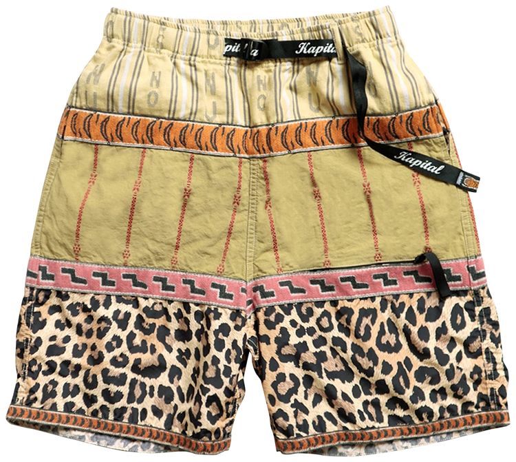 Kapital Crazy Patchwork ECO BAKA Shorts Light Khaki