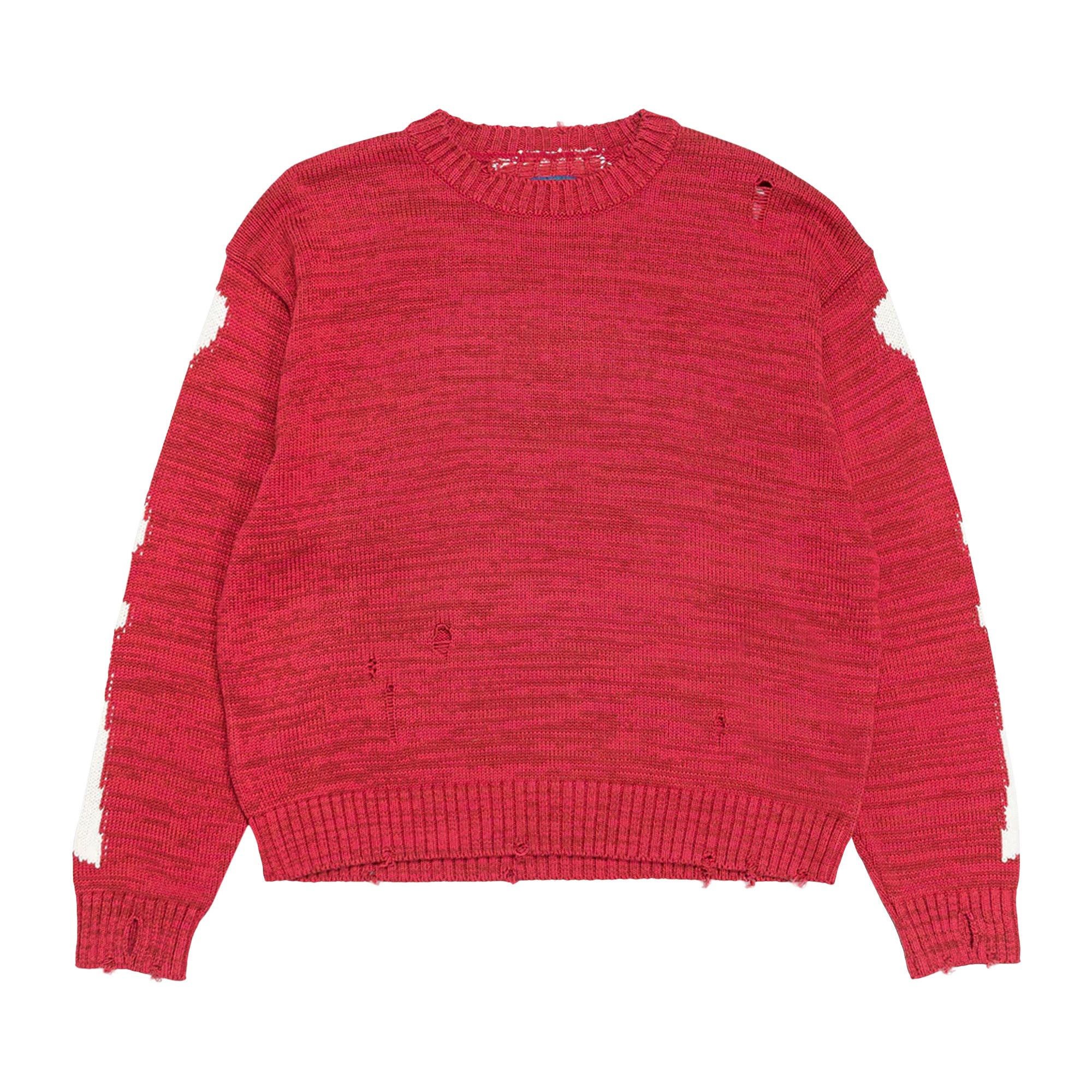 2024年最新海外 Buy 'Red Sweater Crew Bone Knit Cotton 5G Kapital トップス