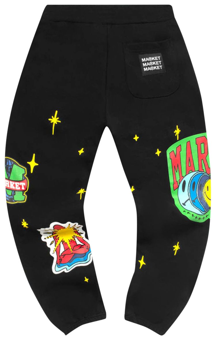 Market Smiley Start Within Stars Sweatpants Black