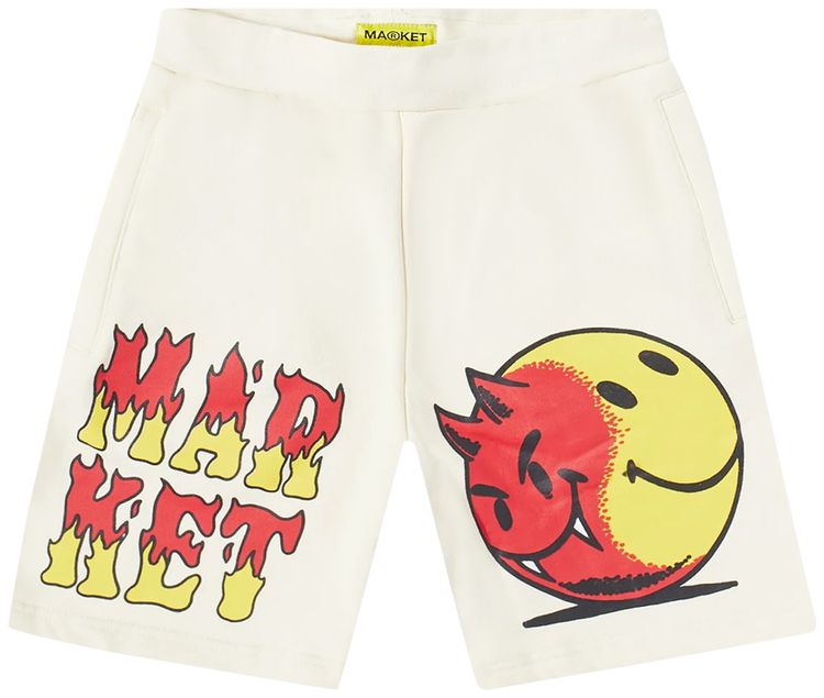 Market Smiley Good And Evil Sweatshorts 'Cream'