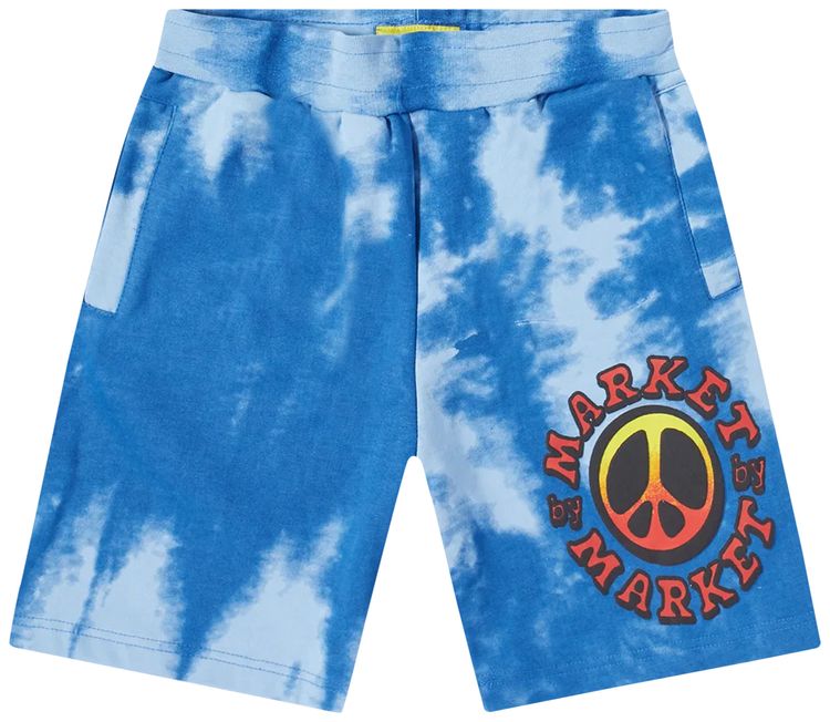 Market Cali Lock Gradient Tie Dye Sweatshorts Blue Tie Dye
