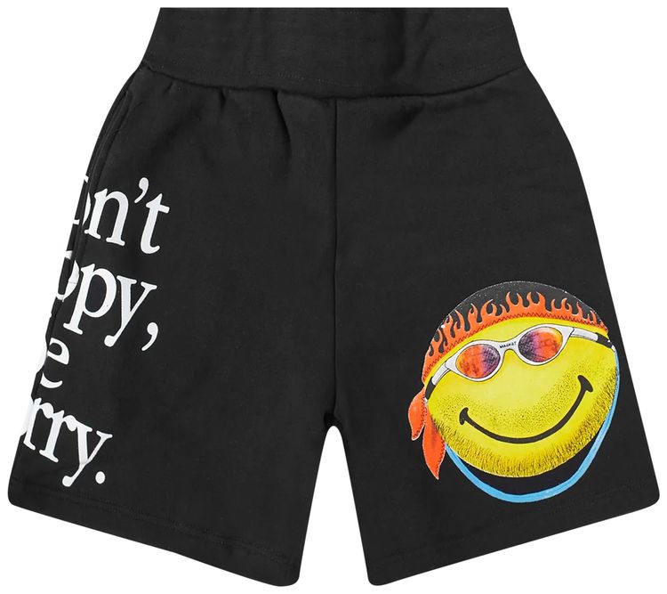 Market Smiley Dont Happy Be Worry Sweatshorts Black