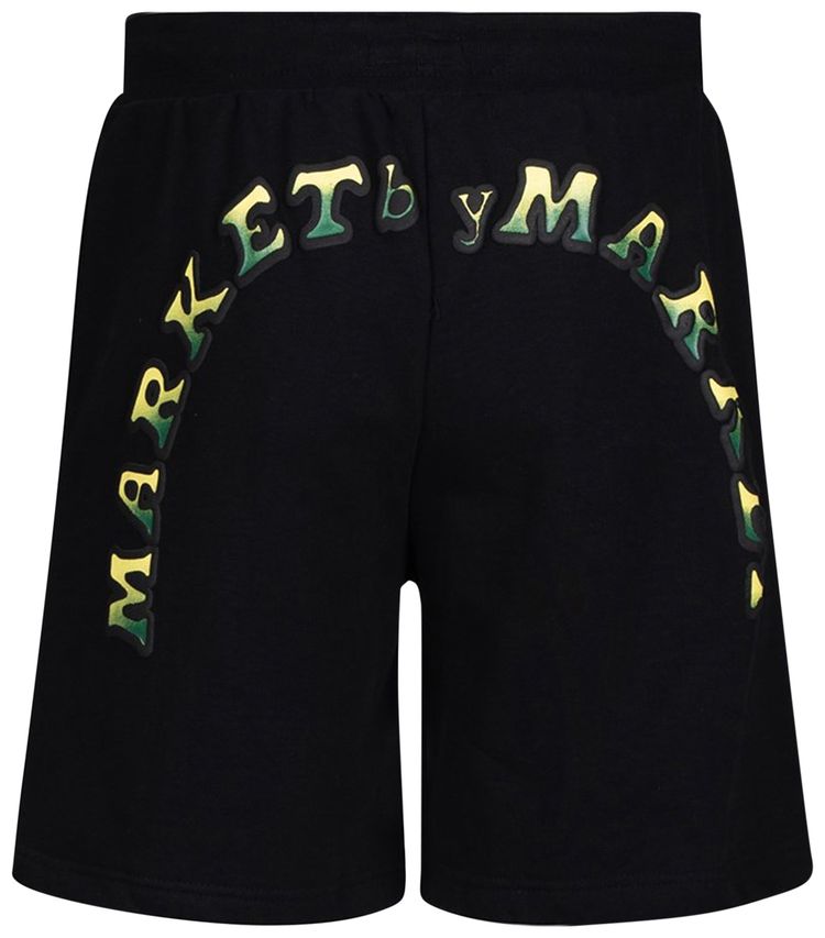 Market Cali Lock Gradient Sweatshorts Black Overdye
