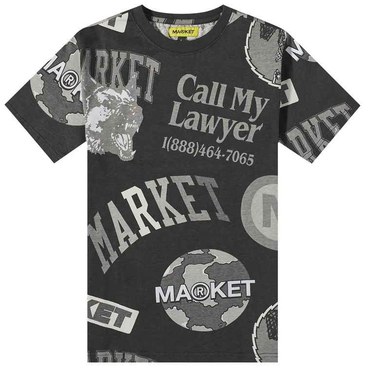 Market Monogram Aop Grayscale Tee Black