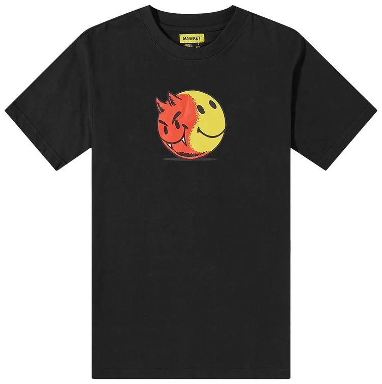 Market Smiley Good And Evil Tee Black