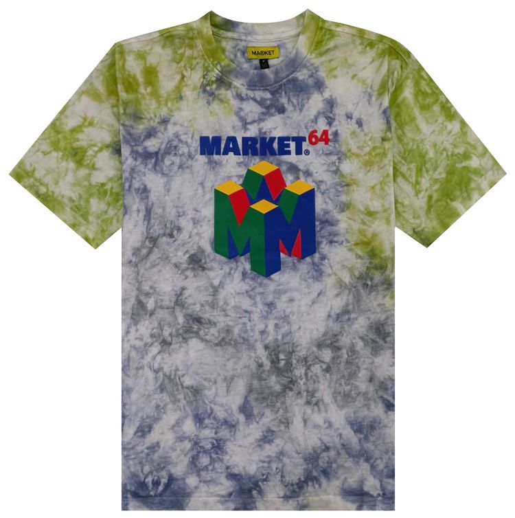 Market M64 Tie Dye Tee Green Blue Tie Dye
