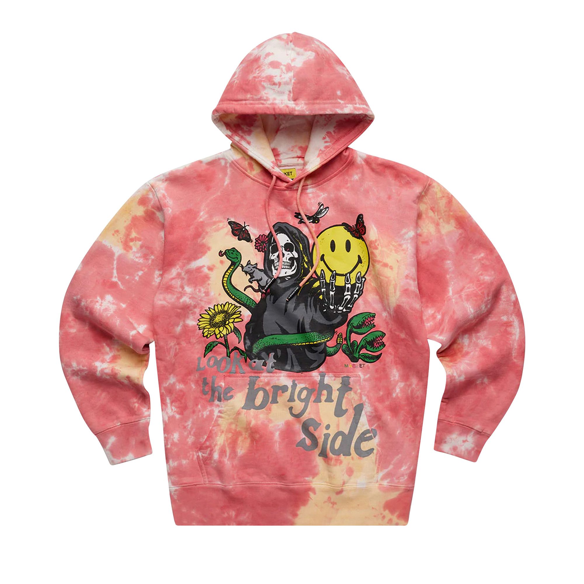 Neon yellow reverse smiley hoodie shop
