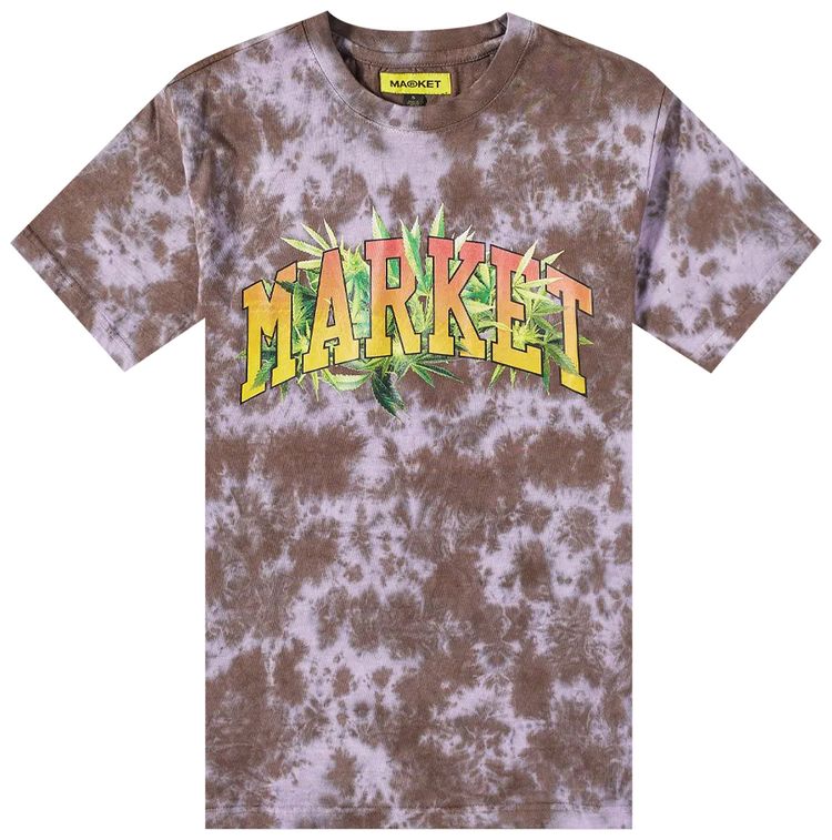 Market Arc Herbal Remedy Tie Dye Tee Purple Grey White