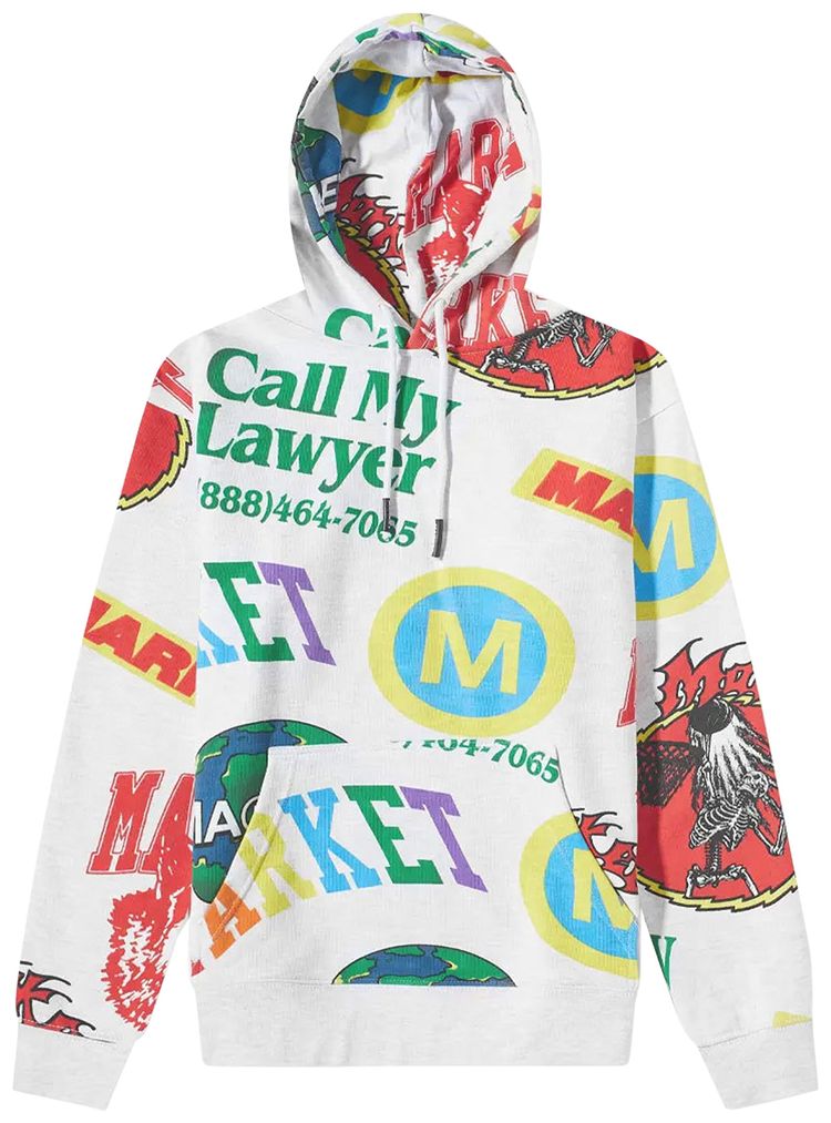 Market Monogram Aop Hoodie Ash Grey