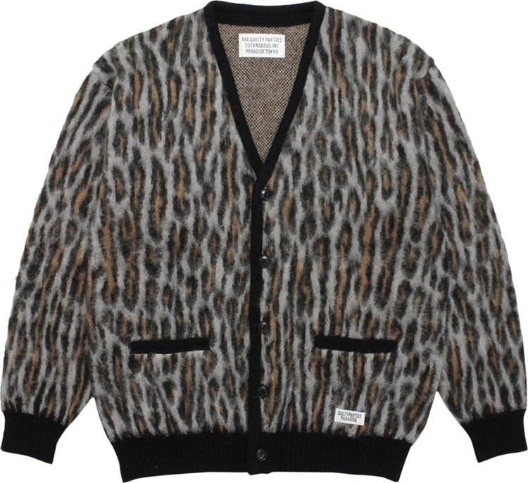 Wacko Maria Leopard Mohair Cardigan (Type 2) 'Grey'
