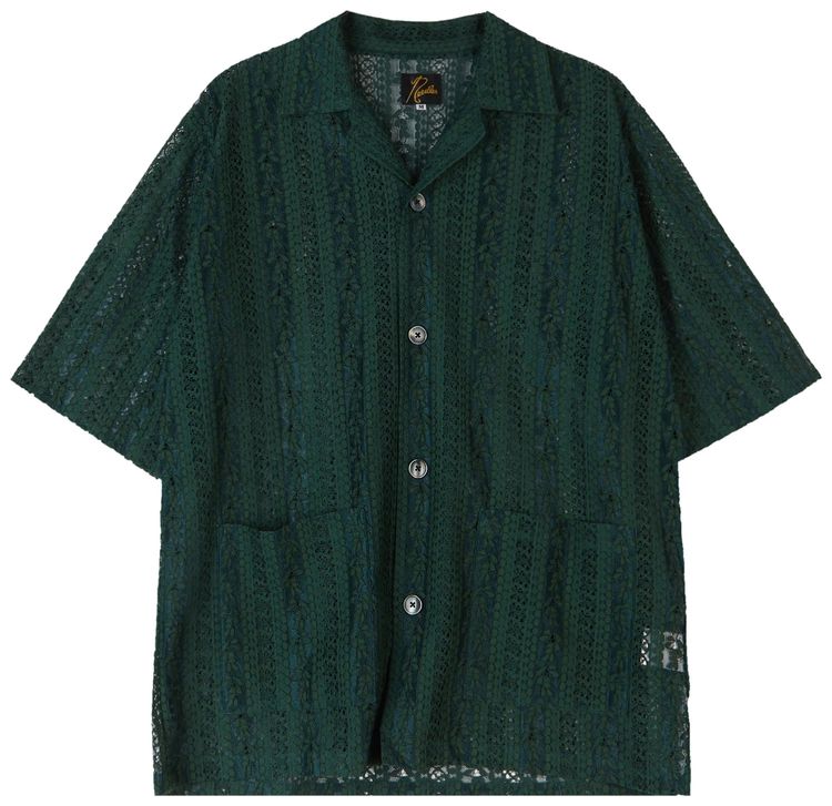 Needles Cabana Shirt CPER Lace ClothStripe Green