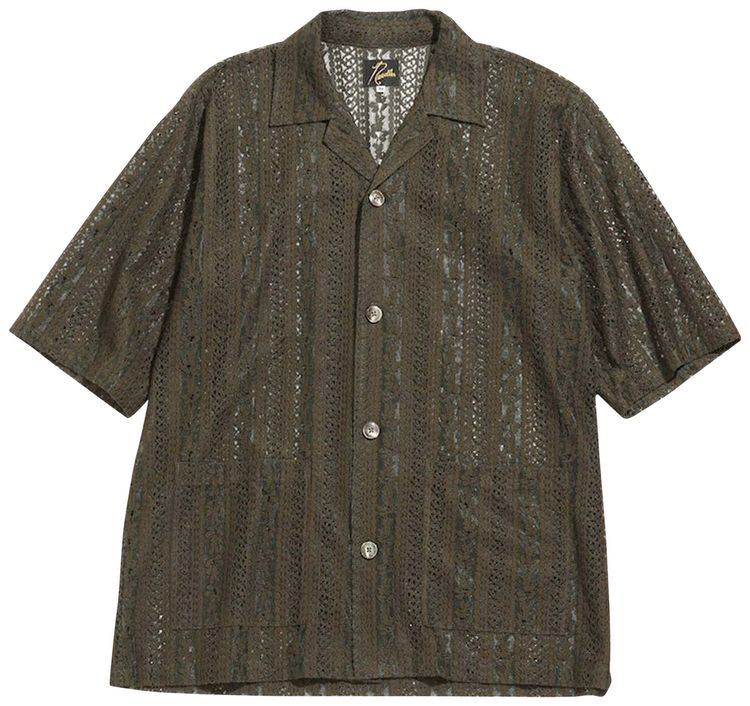 Needles Cabana Shirt CPER Lace ClothStripe Brown