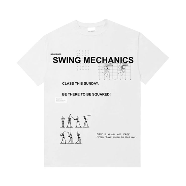 Students Swing Mechanics Tee White
