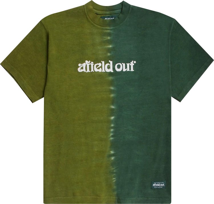 Afield Out Duo Tone Tie Dye Shirt 'Green Tie Dye'