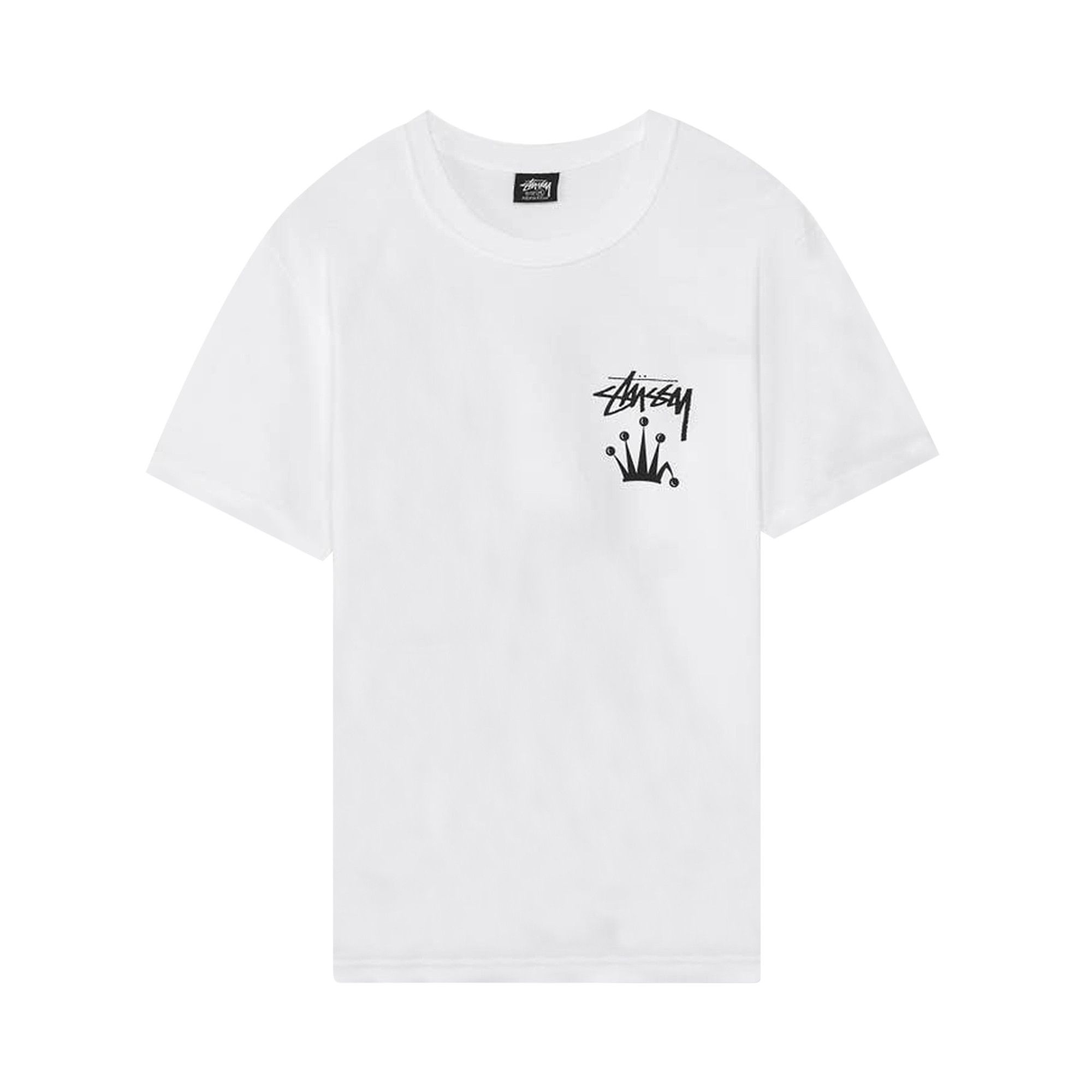 【STUSSY 24'】Stussy Stock Crown 50/50 Tee Stussy Crown Band Tee Black Men's - FW24 - US