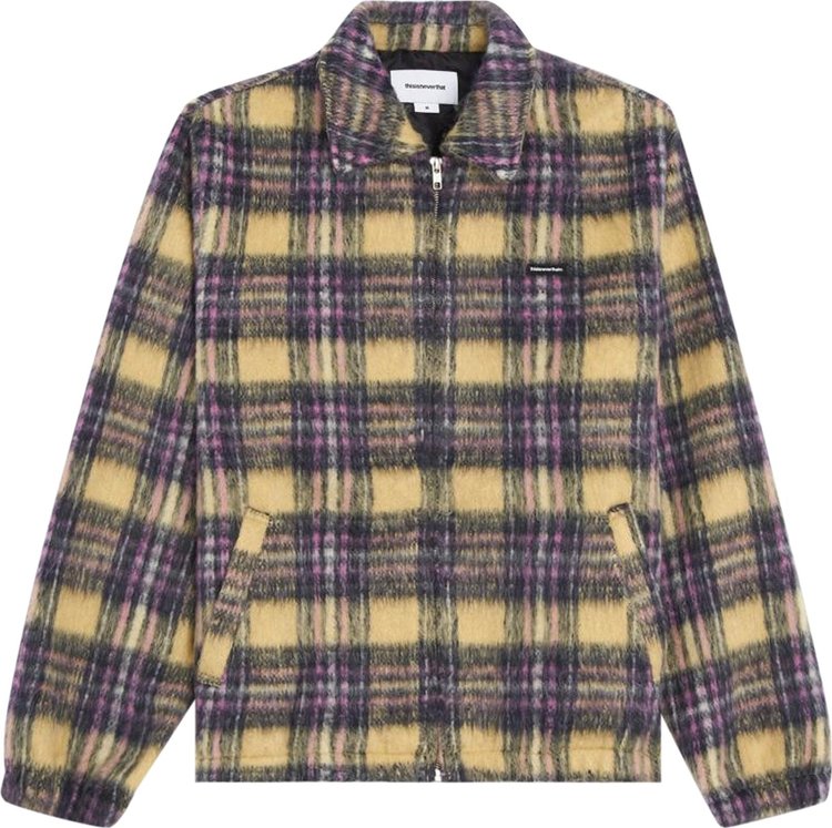 thisisneverthat Brushed Check Zip Jacket Yellow