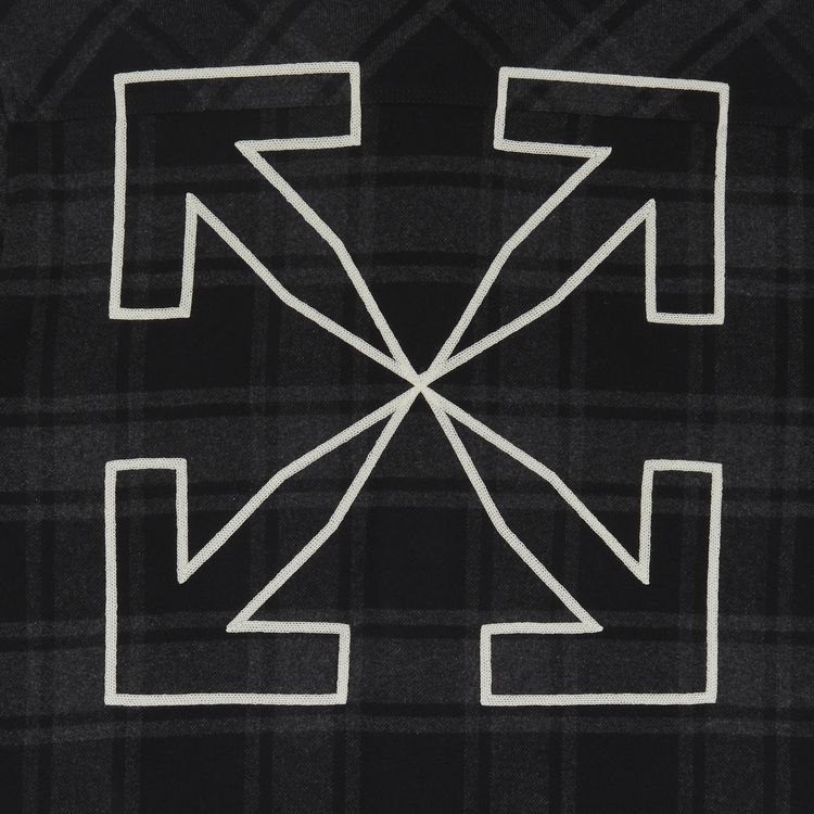 Off White Outline Arr Flan Over Short Sleeve Shirt Grey Black