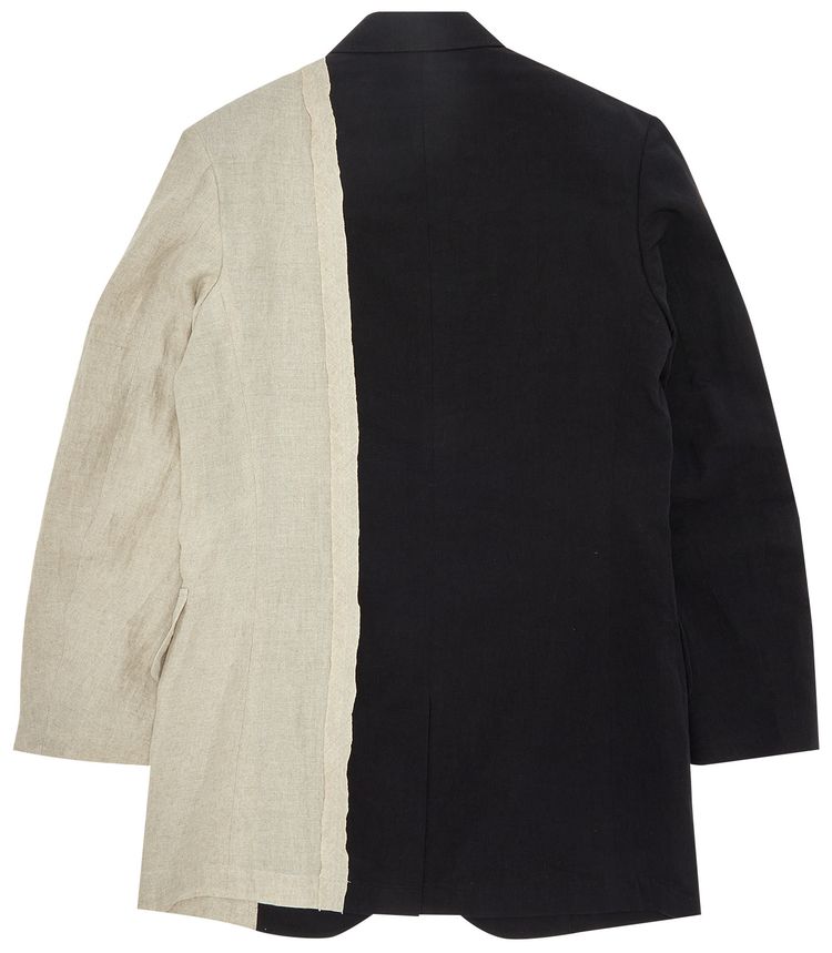 Yohji Yamamoto Pour Homme Peak Left Front Patchwork Jacket Black