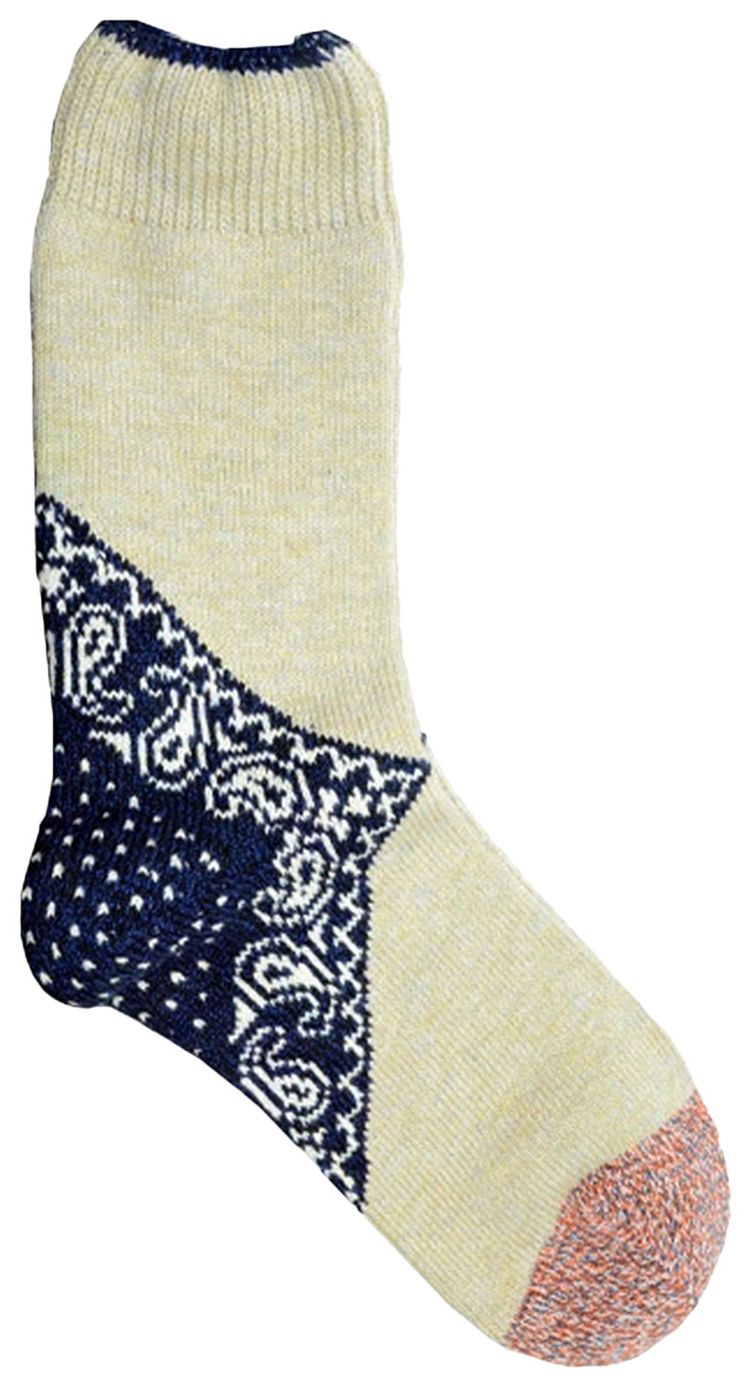 Kapital 96 Yarns Heel Paisley Bandana Socks Navy