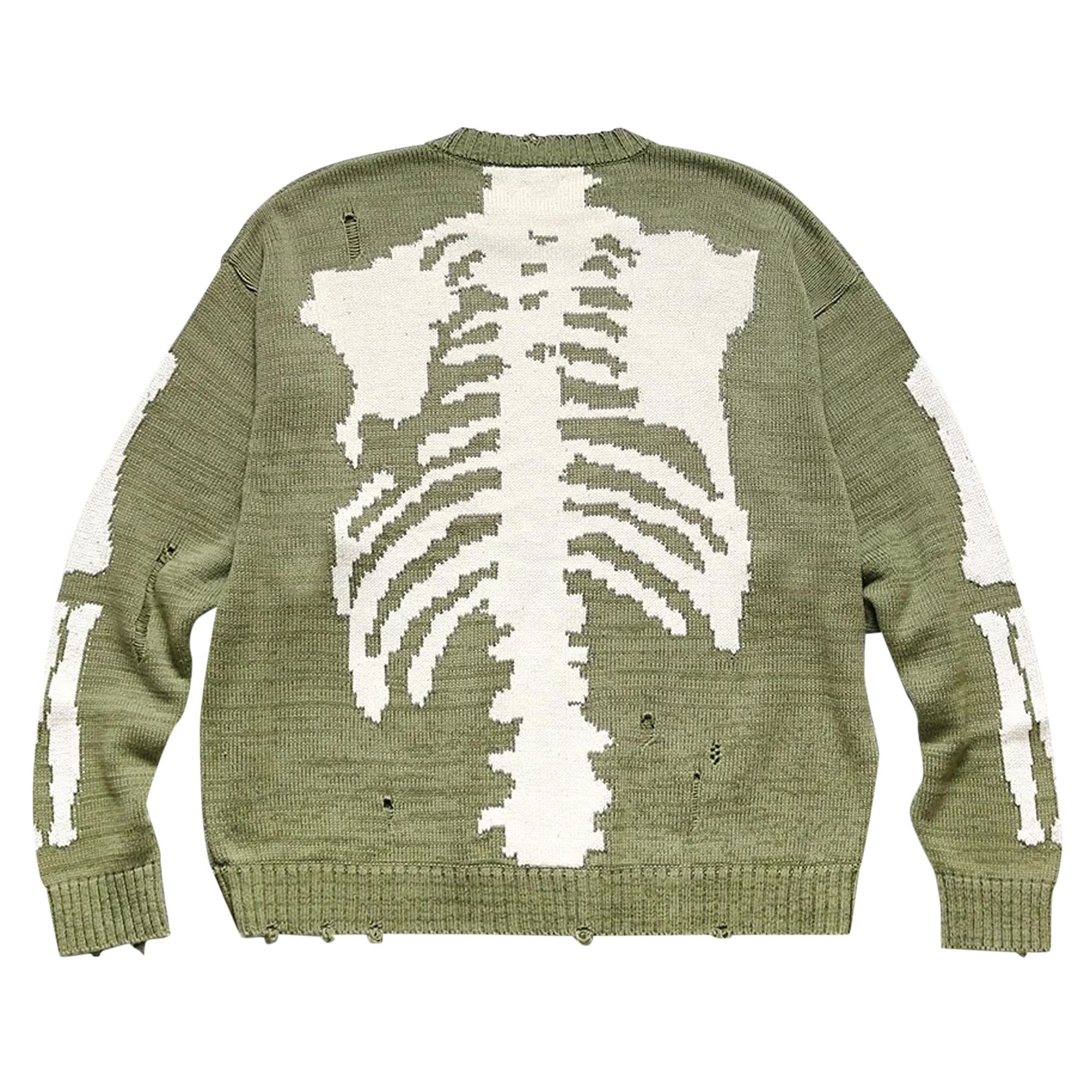 Buy Kapital 5G Cotton Knit Bone Crew Sweater 'Khaki' - EK