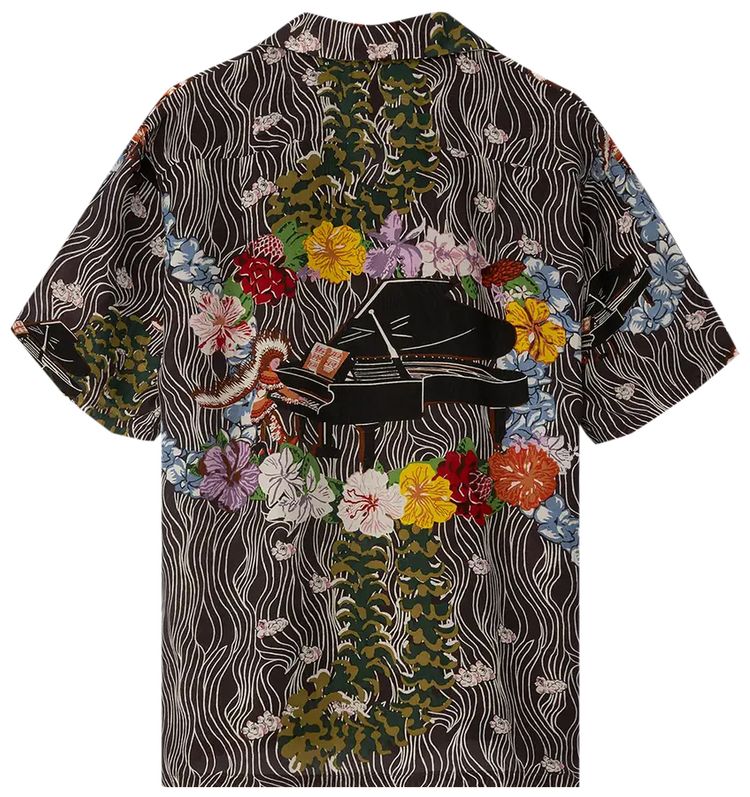 Kapital Silk Rayon Piano PT Aloha Shirt Black