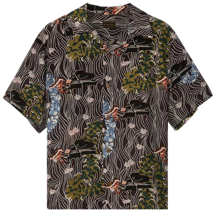Kapital Silk Rayon Piano PT Aloha Shirt Black