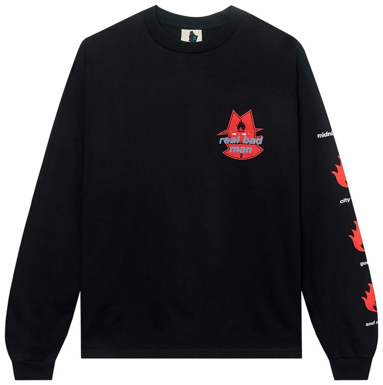 Real Bad Man Flammable Gas Long Sleeve Tee Black