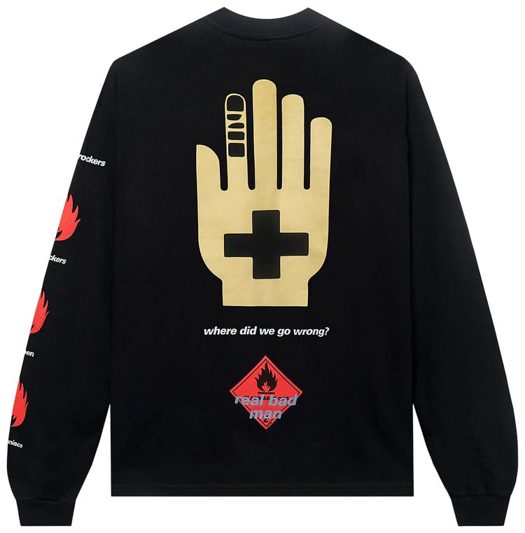 Real Bad Man Flammable Gas Long Sleeve Tee Black