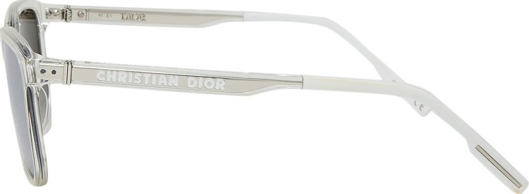 Dior Crystal Tone Rectangular Sunglasses Silver