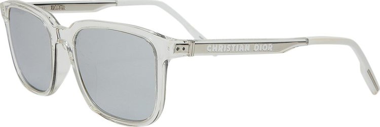 Dior Crystal Tone Rectangular Sunglasses Silver