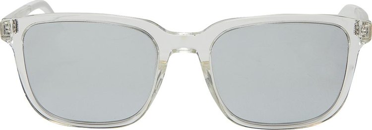 Dior Crystal Tone Rectangular Sunglasses 'Silver'