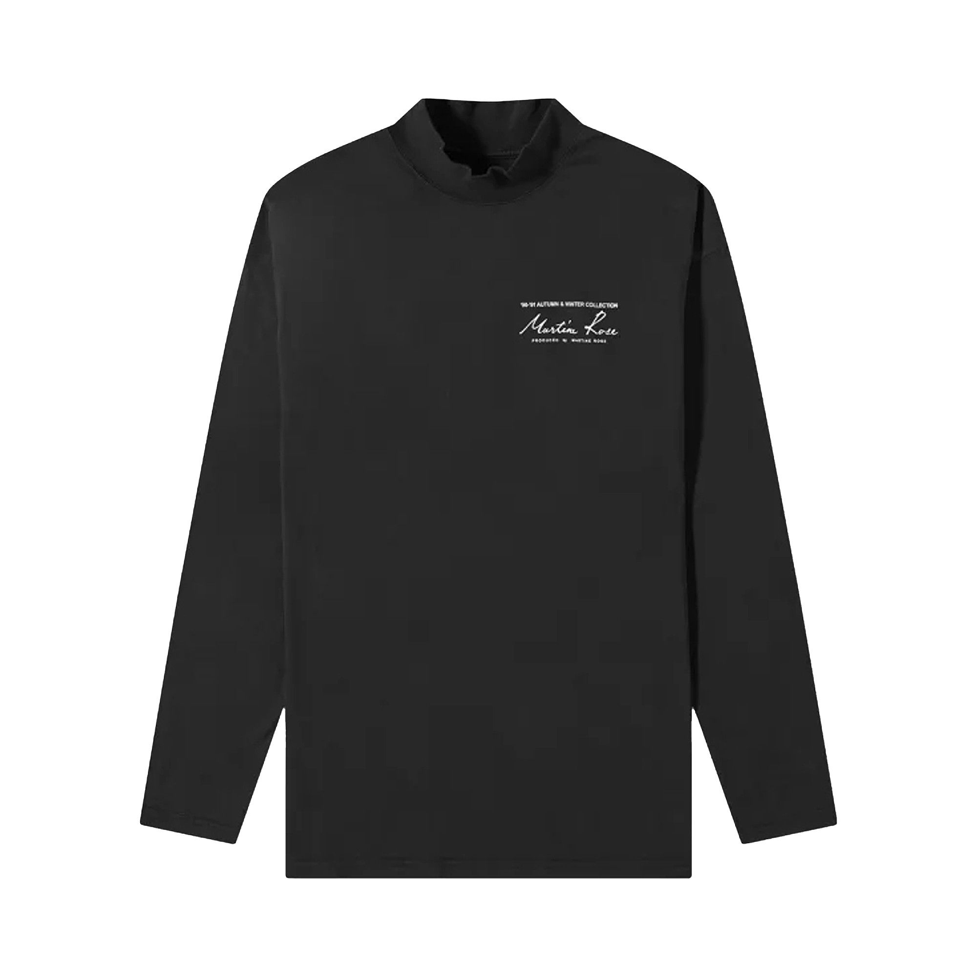 martine rose 長袖シャツ Martine Rose FUNNEL NECK T-SHIRT / WHT Martine Rose Funnel Neck