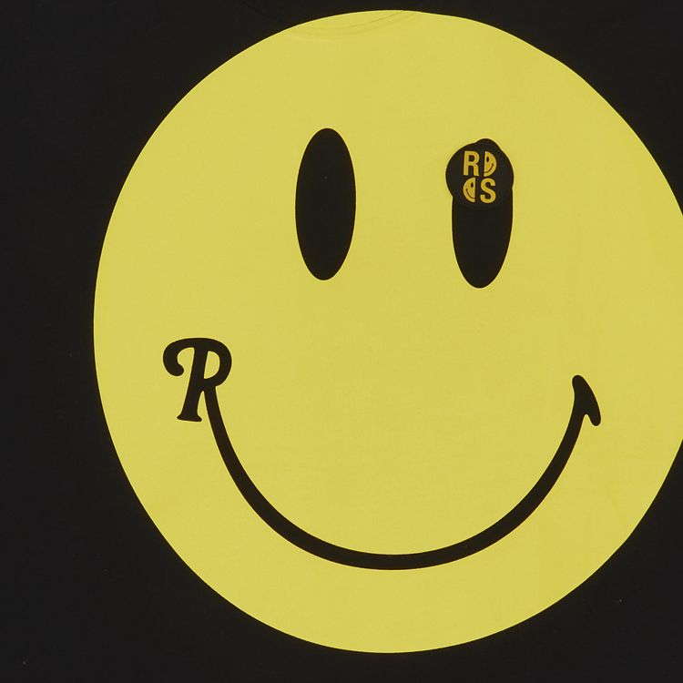 Raf Simons Big Fit T Shirt With Large Smiley Print Black