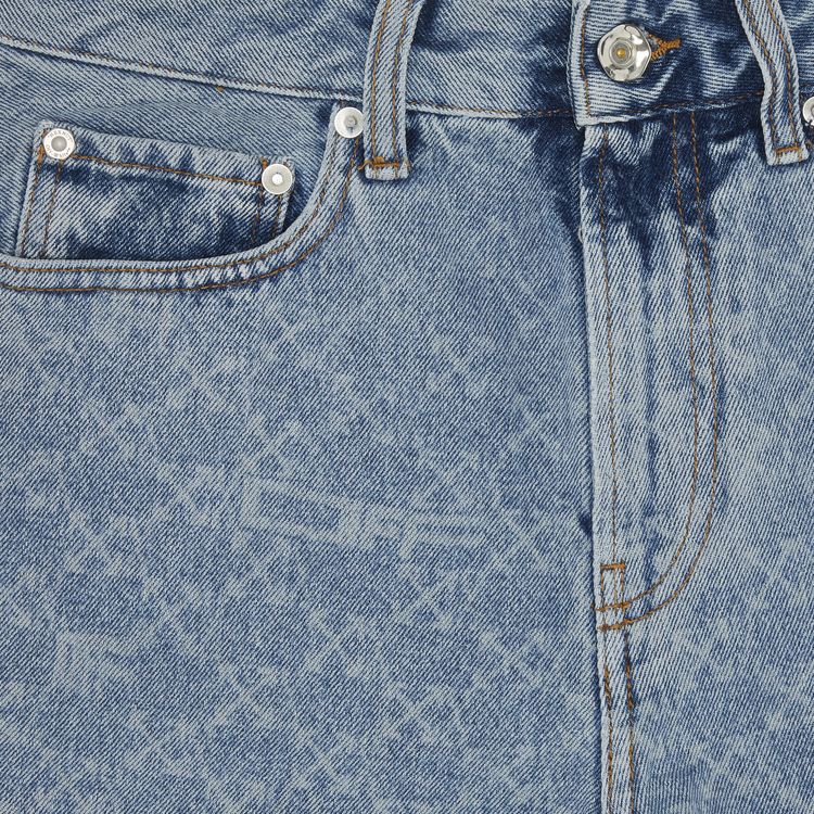 Off White Monogram Straight Shorts Light Blue