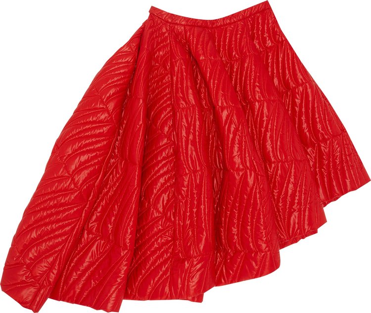 Vintage Christian Dior Asymmetrical Quilted Skirt 'Red'