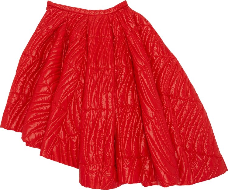 Vintage Christian Dior Asymmetrical Quilted Skirt Red