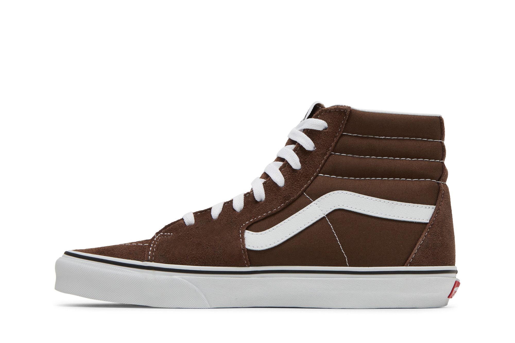 Brown high top vans with fur inside store