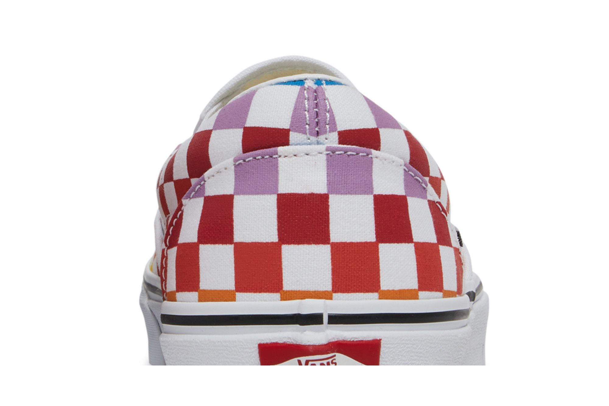 Rainbow checkerboard vans slip ons cheap