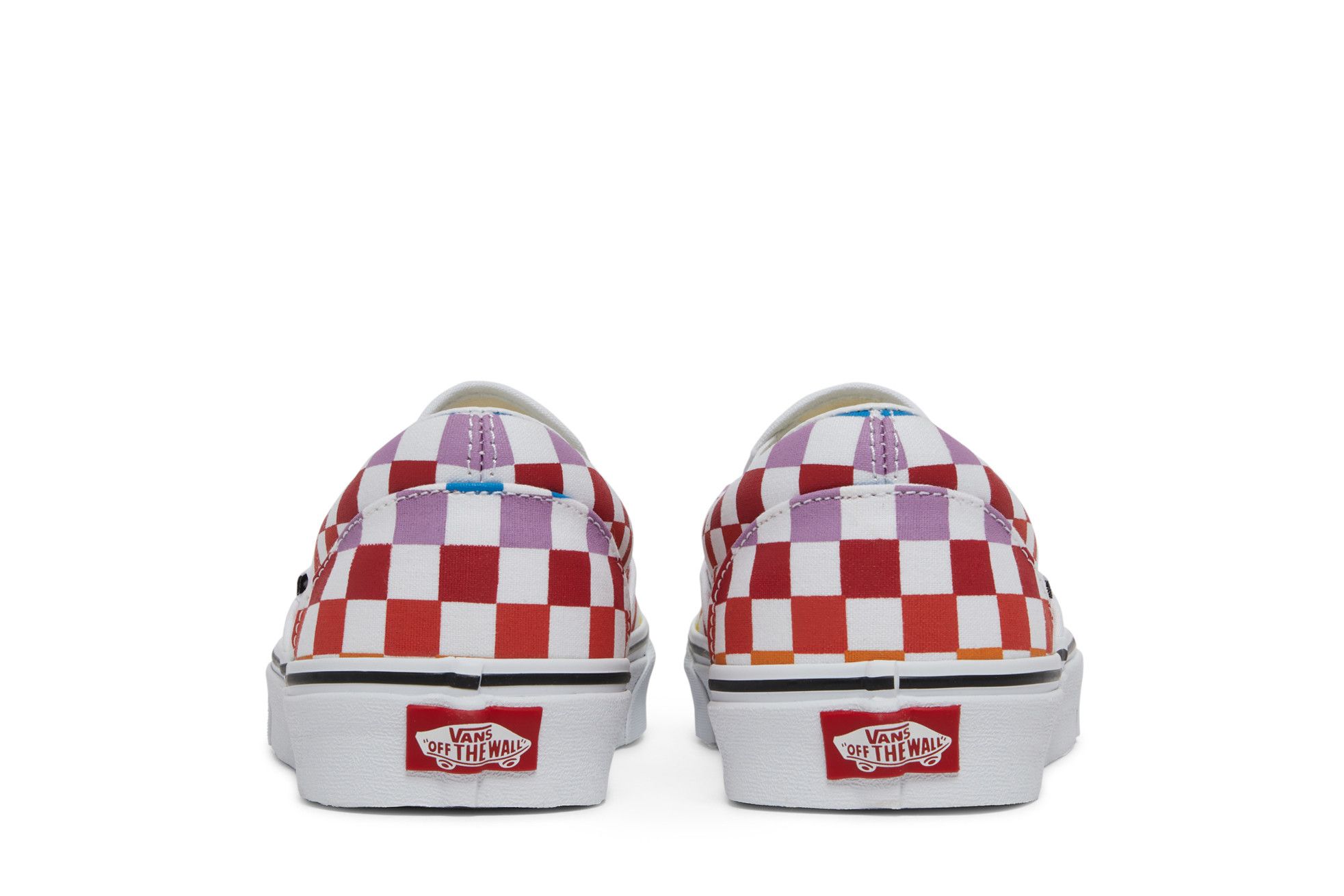 Rainbow checkerboard slip on vans womens outlet