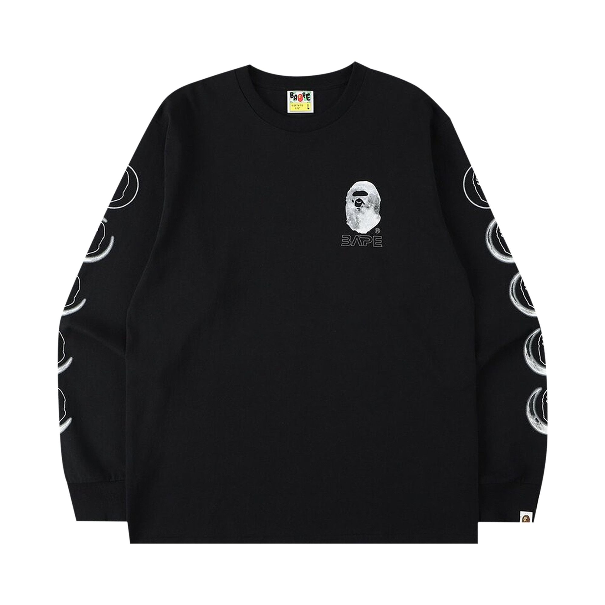 Buy BAPE Ape Head Moon Long-Sleeve Tee 'Black' - 1H70 111 Buy BAPE Ape Head Moon Long-Sleeve Tee 'Black' - 1H70 111